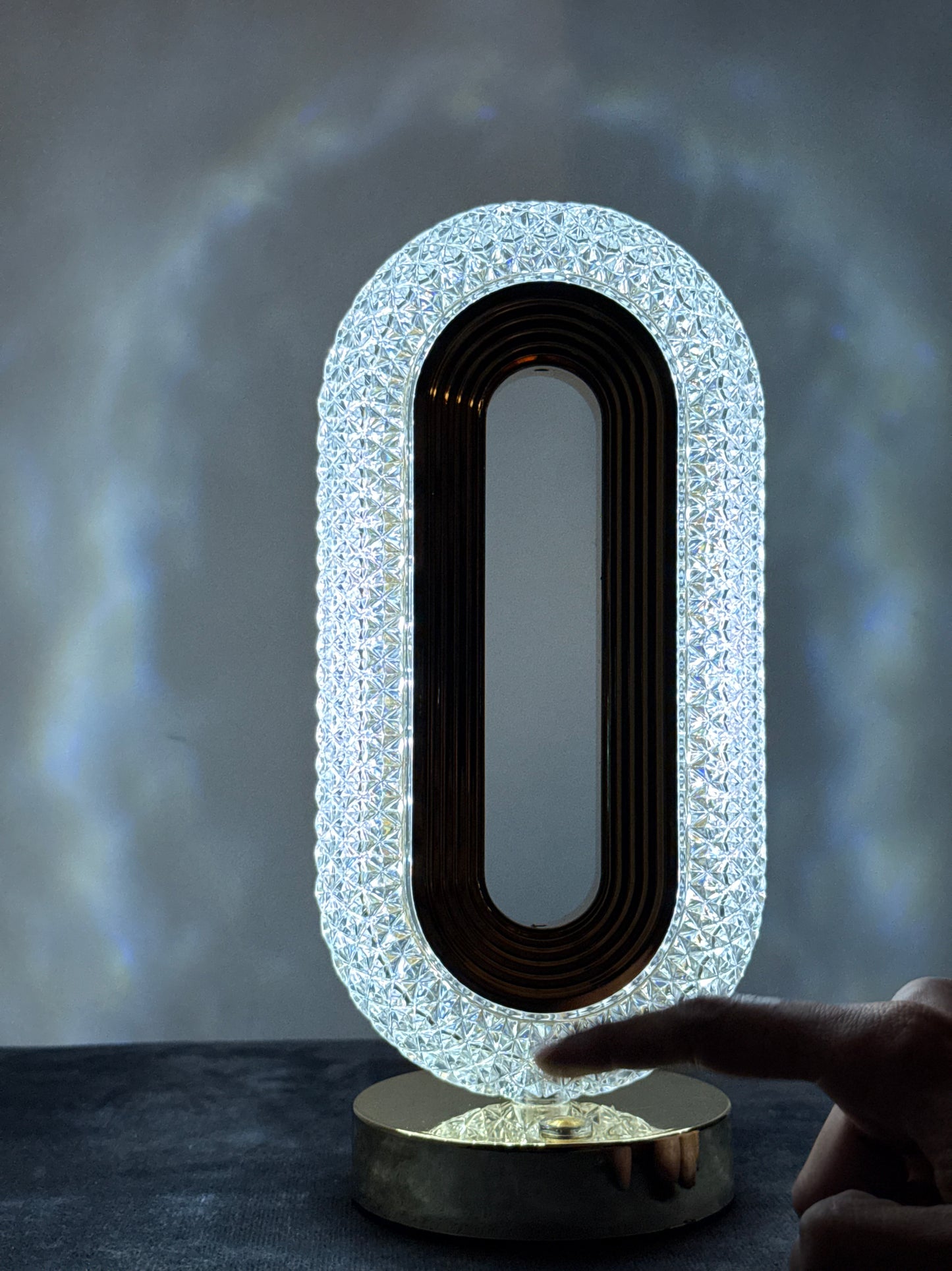 Luxury Crystal LED Lamp – Touch Control, Dual Power