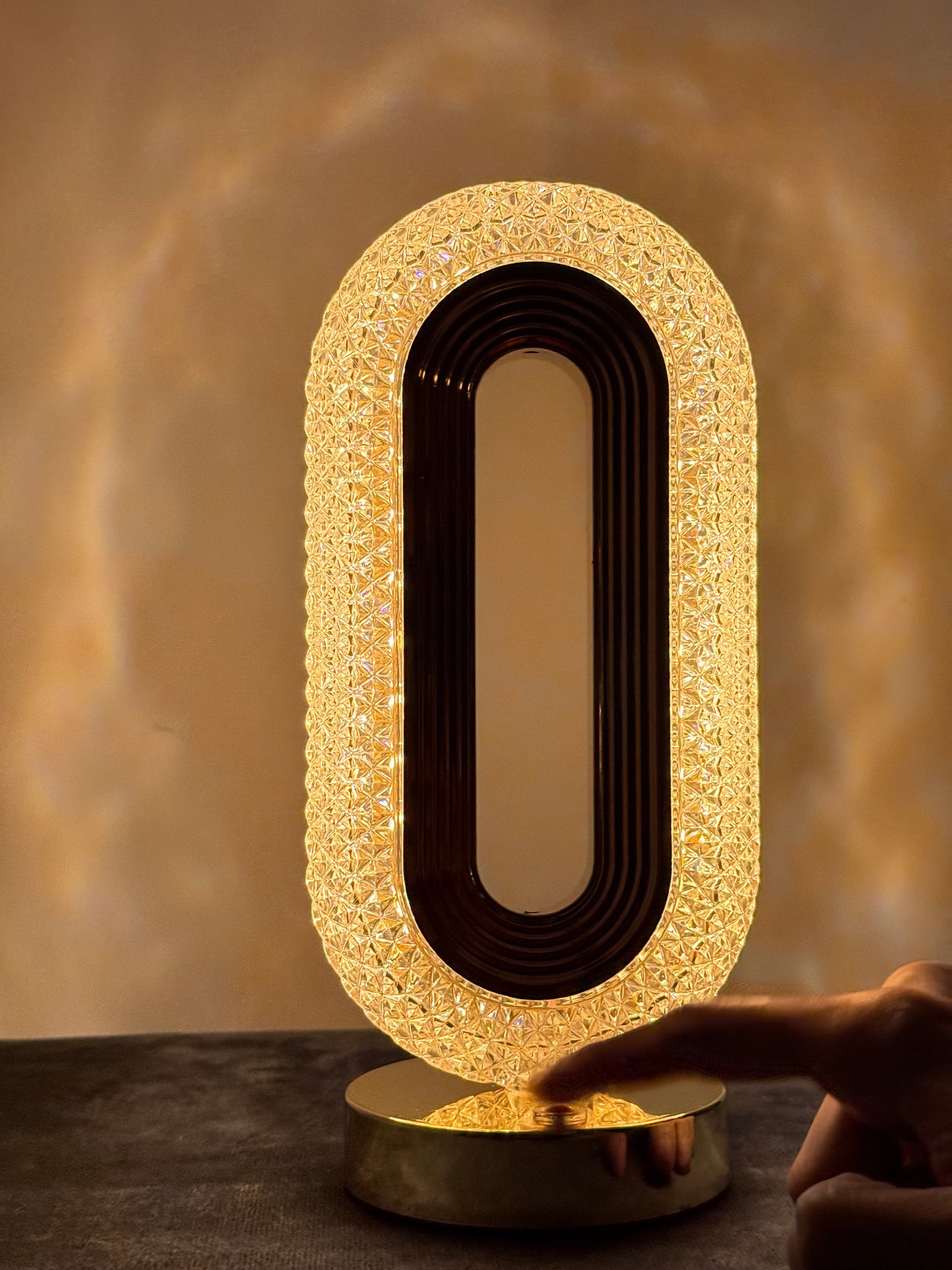 Luxury Crystal LED Lamp – Touch Control, Dual Power