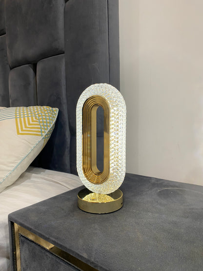Luxury Crystal LED Lamp – Touch Control, Dual Power