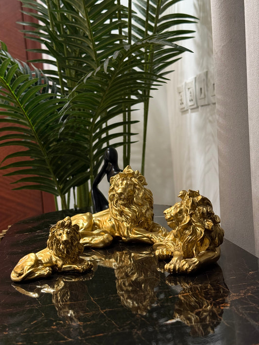Ceramic Golden Lion Set