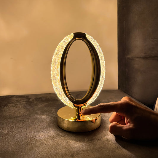 Luxury Crystal LED Lamp (oval) – Touch Control, Dual Power