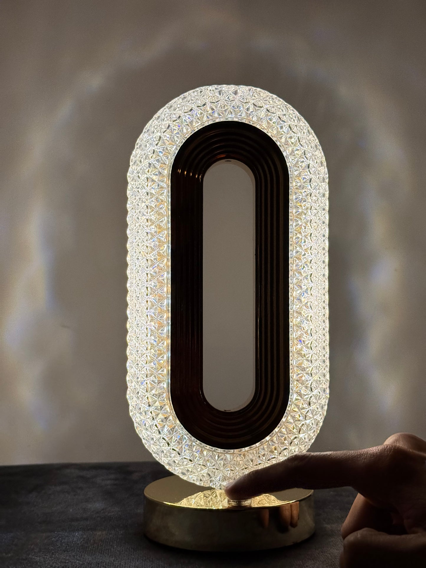 Luxury Crystal LED Lamp – Touch Control, Dual Power